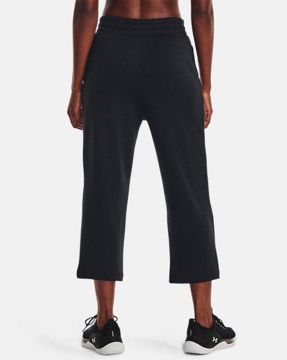 Women's UA Rival Terry Flare Crop Pants, Black, pdpMainDesktop image number 1